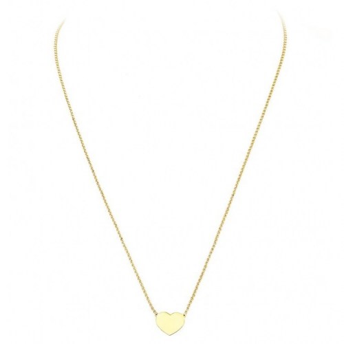 Collana Argento 925 Placcata Oro Giallo Con Cuore Centrale Amen CHLG3